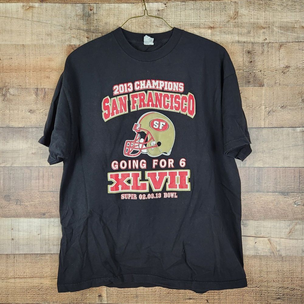 Alstyle San Francisco 49er Men Sz 2XL XXL T-Shirt Red NFL Going for 6 Super Bowl